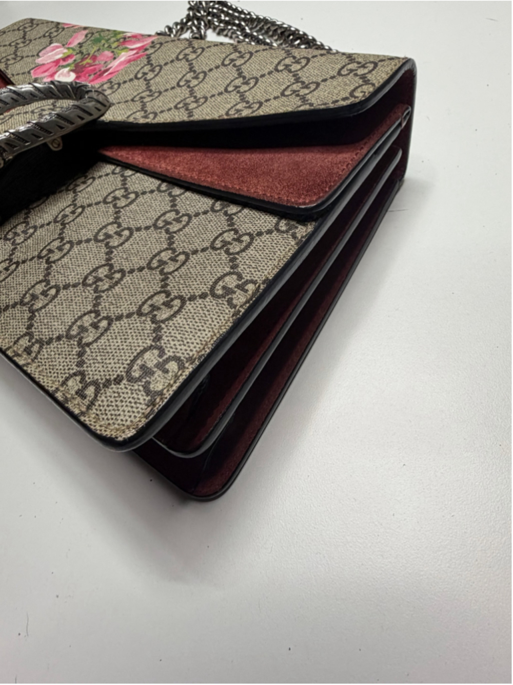 Women's Gucci Dionysus GG Supreme Floral Shoulder Bag One Size Beige/Pink - Picture 3 of 11